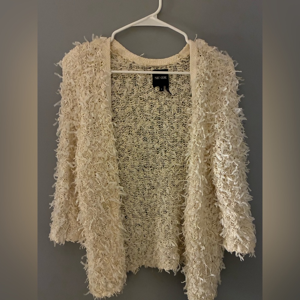 NIC+ZOE Cream Textured Women's Cardigan
